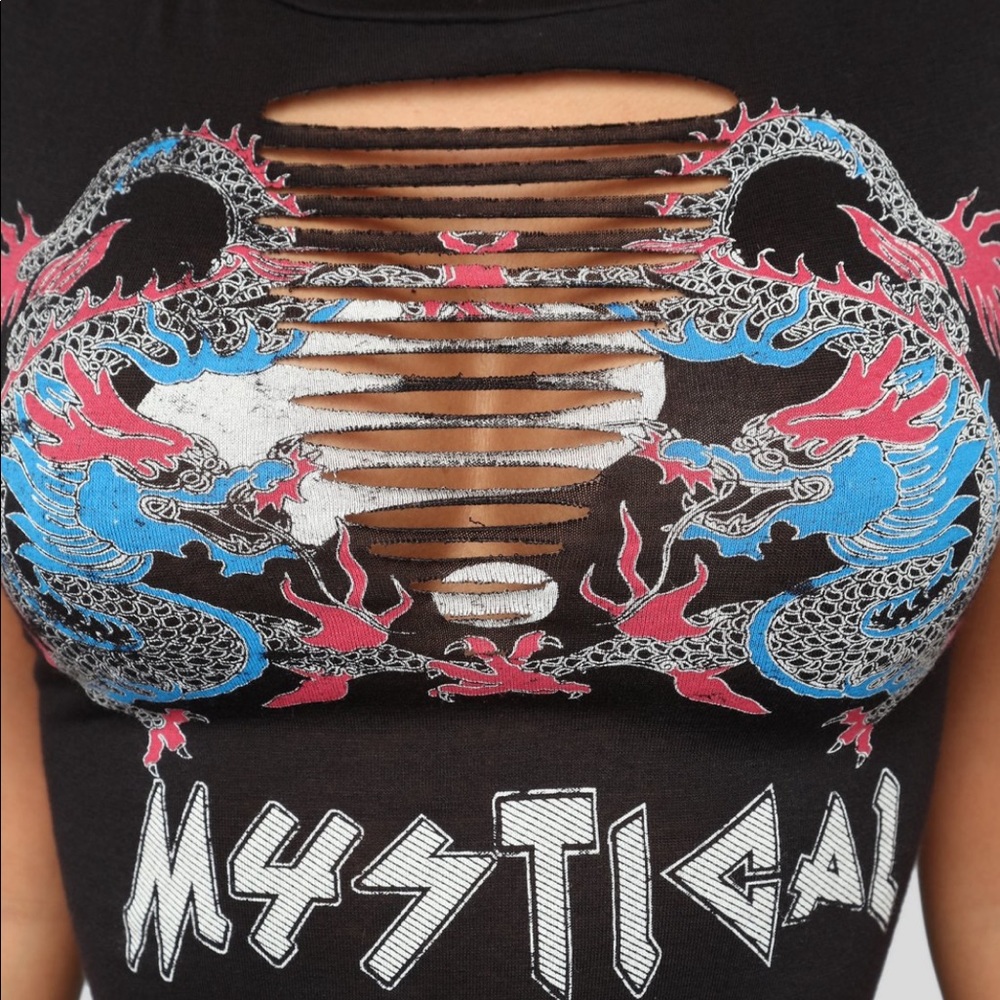 Printed Caged Crop Top